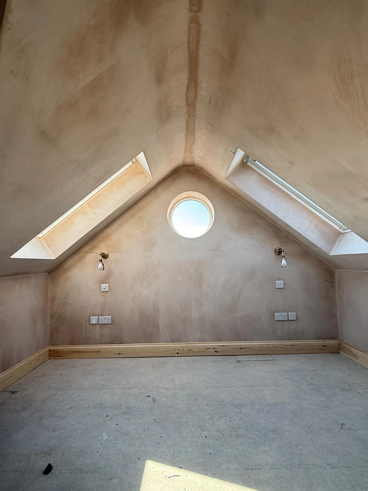 Finished loft room and bathroom detail